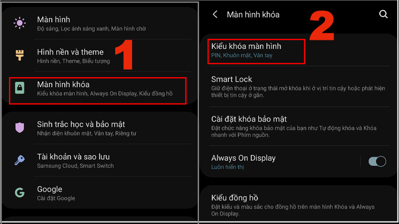 đổi khóa màn hình